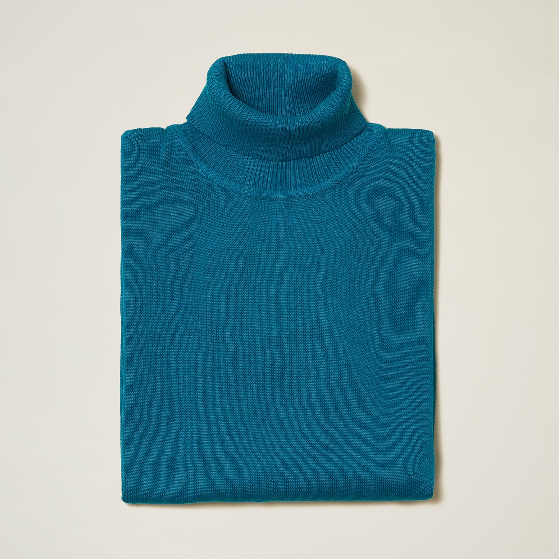 Inserch Cotton Blend Turtleneck Sweater Ocean Blue 4708