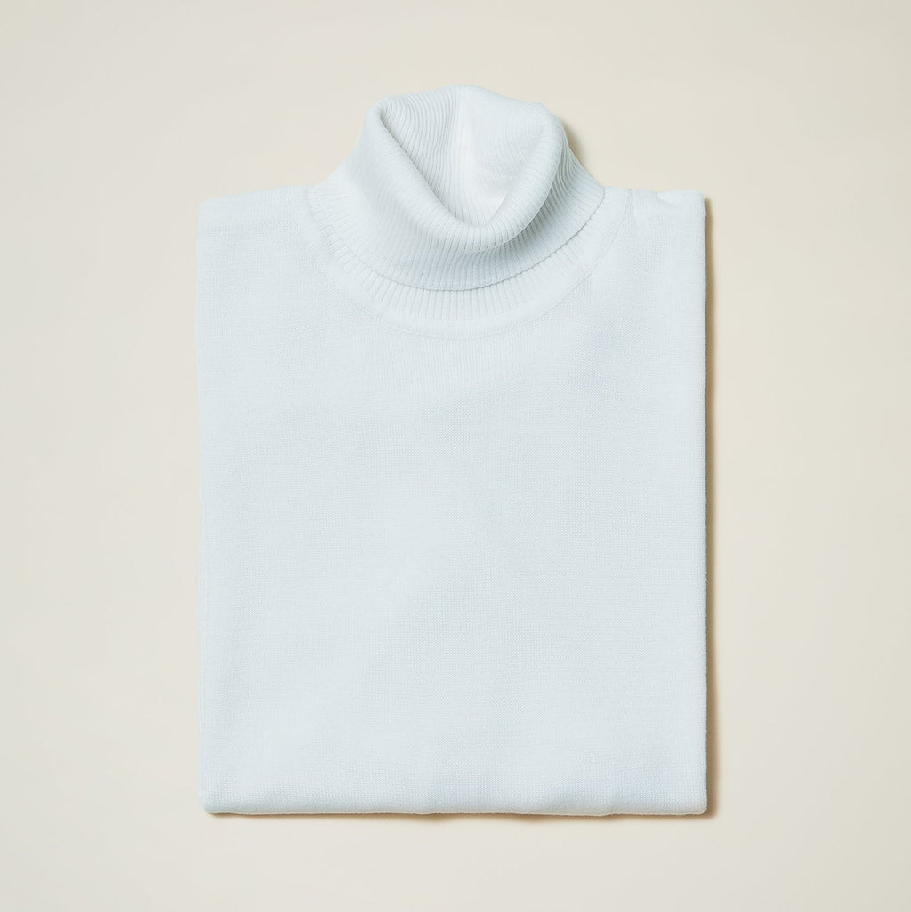 Inserch Cotton Blend Turtleneck Sweater White 4708