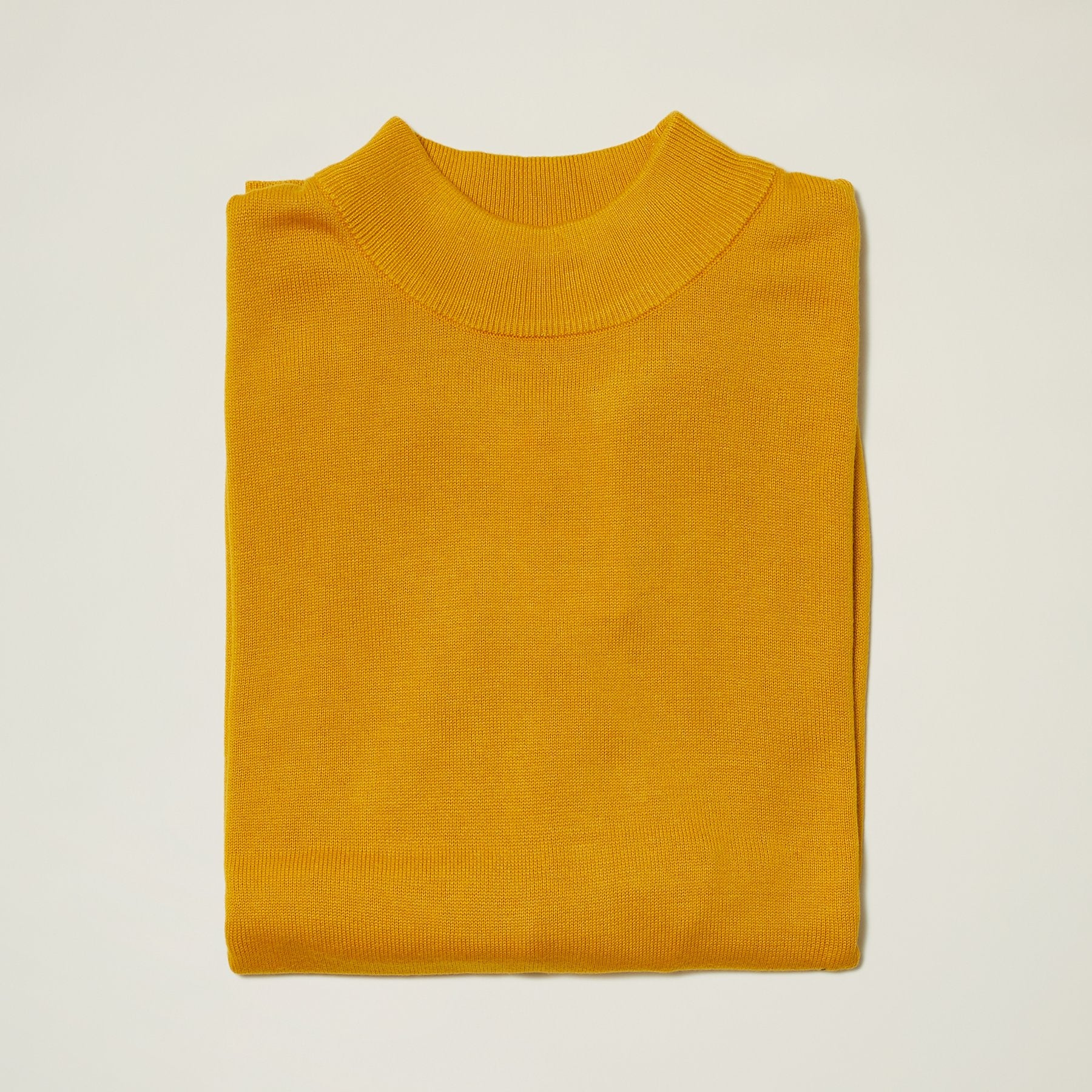 Inserch Cotton Blend Mock Neck Sweater Mustard 4308