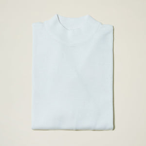 Inserch Cotton Blend Mock Neck Sweater White 4308
