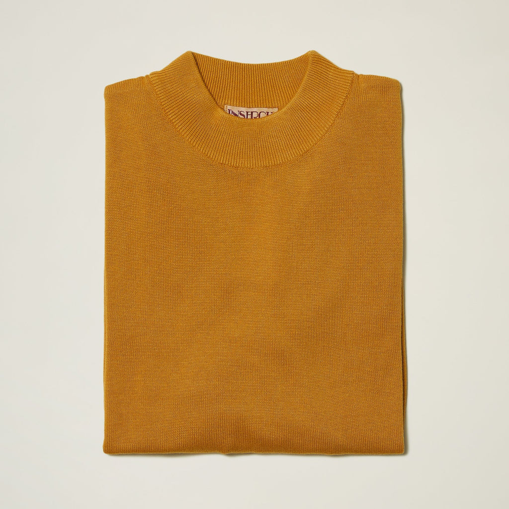 Inserch Cotton Blend Mock Neck Sweater Gold 4308