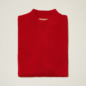 Inserch Cotton Blend Mock Neck Sweater Red 4308