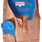 Inserch Premium Linen Yarn-Dye Solid Long Sleeve Shirt 24116-40 Copper