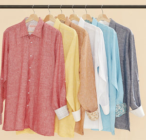 Inserch Premium Linen Yarn-Dye Solid Long Sleeve Shirt 24116-02 White