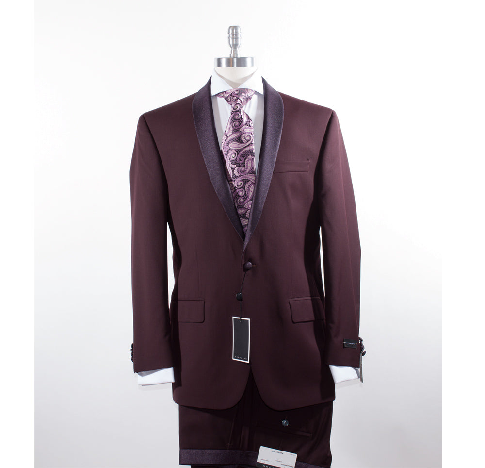Sean John Modern Fit Suit Burgundy MMAA258Y0030