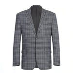 RENOIR Grey Classic Fit Single Breasted Check Suit 293-14