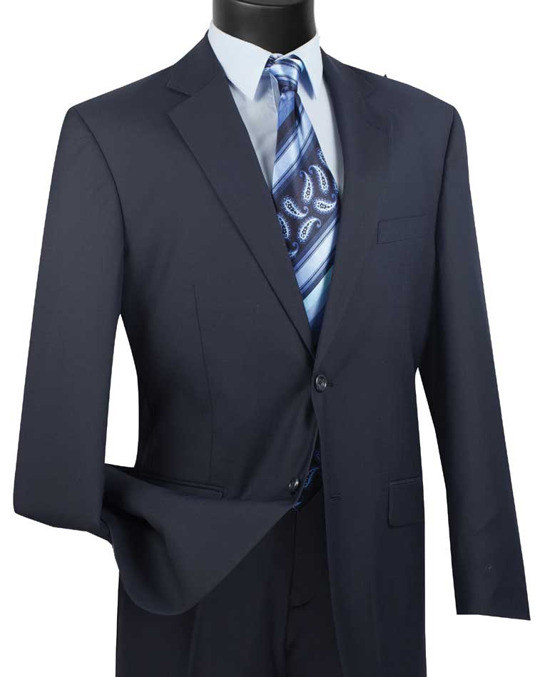 Vinci Regular Fit 2 Piece Suit (Navy) 2C900-2
