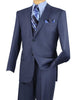 Vinci Regular Fit 2 Piece 2 Button Textured Weave Suit (Blue) 2LK-1