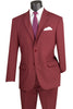 Vinci Single Breasted Poplin Dacron Suit (Burgundy) 2PP