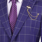 Vinci Executive 2 Piece Windowpane Suit (Purple) 2RW-2