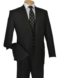 Vinci Regular Fit 2 Button 2 Piece Suit (Black) 2TR