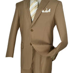 Vinci Regular Fit 2 Button 2 Piece Suit (Khaki) 2TR