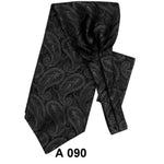 Paisley Satin Ascot With Matching Handkerchief (3 Colors)