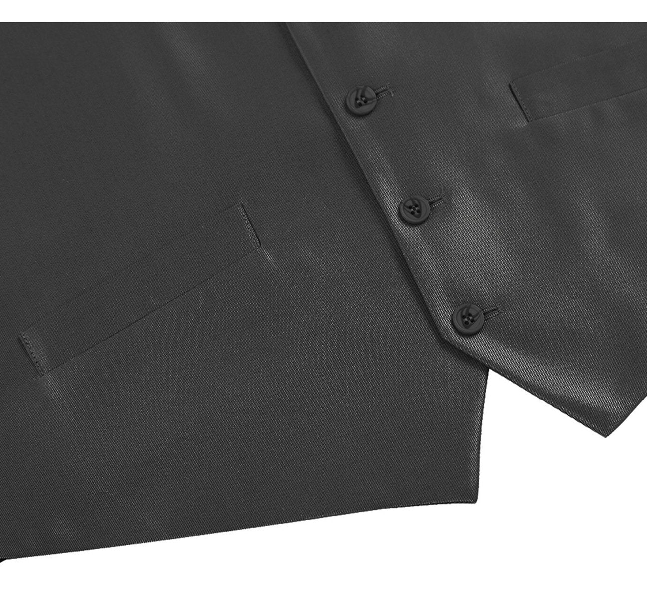 RENOIR Black Formal Regular Fit Suit Vest Sharkskin Waistcoat 207-1
