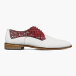 Stacy Adams - RUSSO Leather Sole Plain Toe Oxford - White/Red - 25273-120