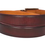 Paul Parkman Leather Belt Hand-Painted Dark Bordeaux - B01-DARK-BRD
