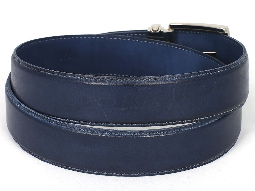 Paul Parkman Leather Belt Hand-Painted Navy B01-NVY