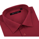 RENOIR Brick Red Classic/Regular Fit Long Sleeve Spread Collar Dress Shirt TC626