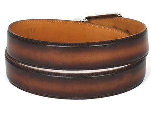 Paul Parkman Leather Belt Hand-Painted Brown and Camel - B01-BRWCML