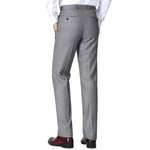 RENOIR Grey Slim Fit Flat Front Wool Suit Pant 508-5