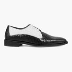 Stacy Adams - RUSSO Leather Sole Plain Toe Oxford - Black w/ White - 25273-111