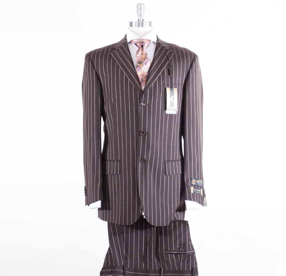 Prontomoda Wool Brown/White Stripe 44474