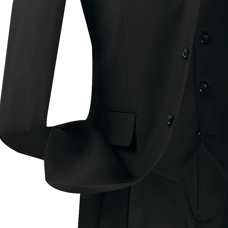 Vinci Regular Fit 3 Piece Single Breasted Suit (Black) 3TR-3