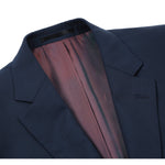 RENOIR Navy 2-Piece Slim Fit Notch Lapel Wool Suit 508-19
