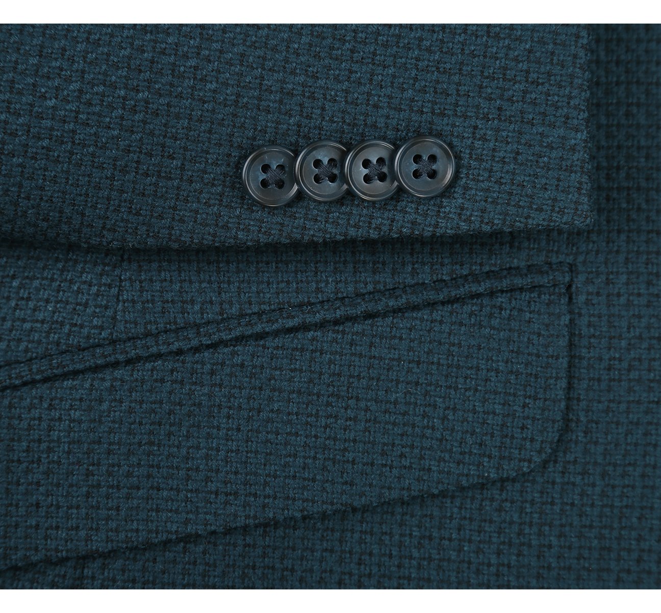 RENOIR Black/Blue Slim Fit Wool Blend Sport Coat 560-2