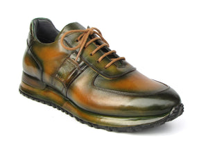 Paul Parkman Men's Olive Green Hand-Painted Sneakers - LP208GRN