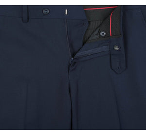 RENOIR Navy Slim Fit Flat Front Suit Separate Pants 201-19