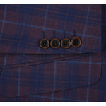 RENOIR Purple 2 Buttons Slim Fit Blazer Premium Plaid Sport Coat 294-3