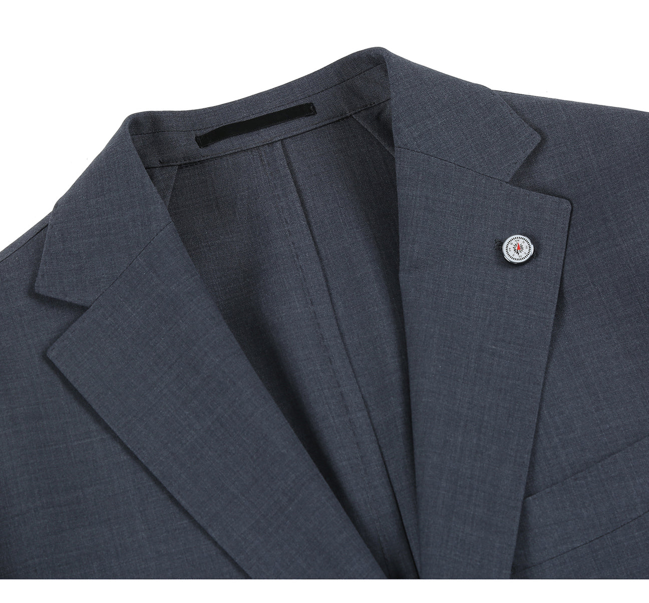 Introducing the Pellagio Gray Slim Fit Travel Suit, a premium addition to your travel wardrobe. Expertly crafted, this suit features anti-microbial properties, nature stretch for optimal comfort, and is wrinkle-resistant for ease of travel. While it comes in a stylish gray rather than dark blue, its timeless design ensures versatility wherever you go.