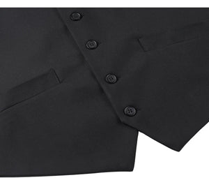RENOIR Black Business Suit Vest Regular Fit Dress Suit Waistcoat 201-1