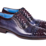 Paul Parkman Woven Leather Captoe Oxfords Navy & Purple - 49851-NAVY