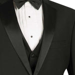 Vinci Regular Fit 4 Piece Tuxedo with Vest Bow Tie (Black) 4TV-1