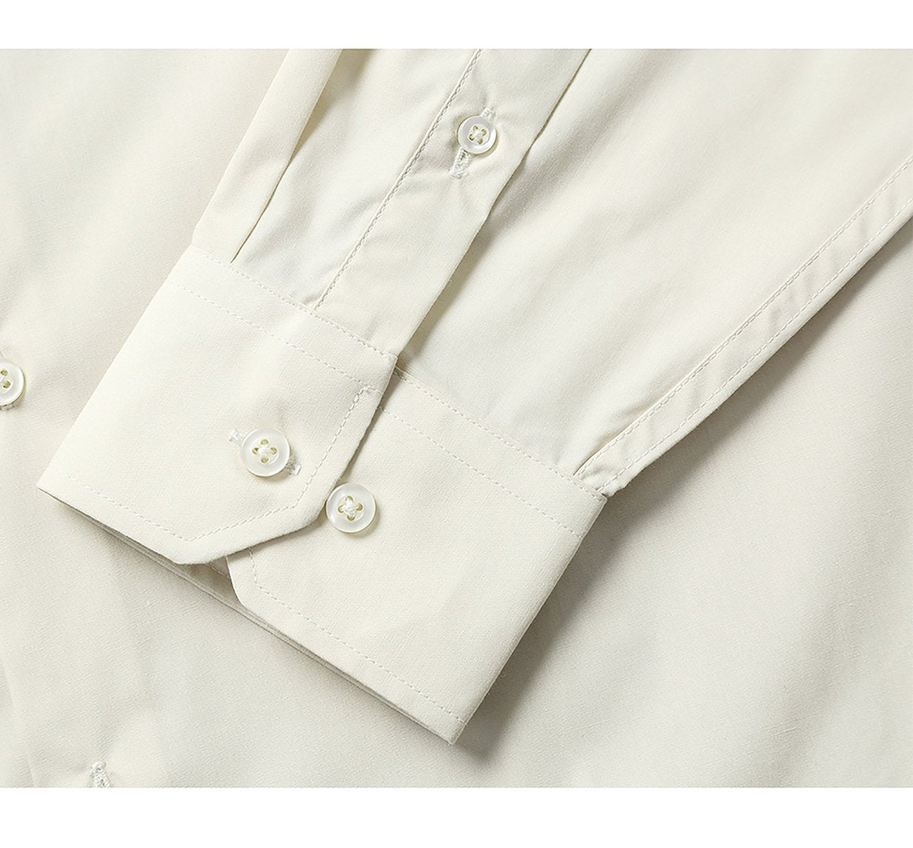 Renoir's VERNO Ivory Classic/Regular Fit Long Sleeve Spread Collar Dress Shirt (TC645) is neatly folded, highlighting the intricate fabric texture.