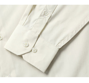 RENOIR Ivory Classic/Regular Fit Long Sleeve Spread Collar Dress Shirt TC645