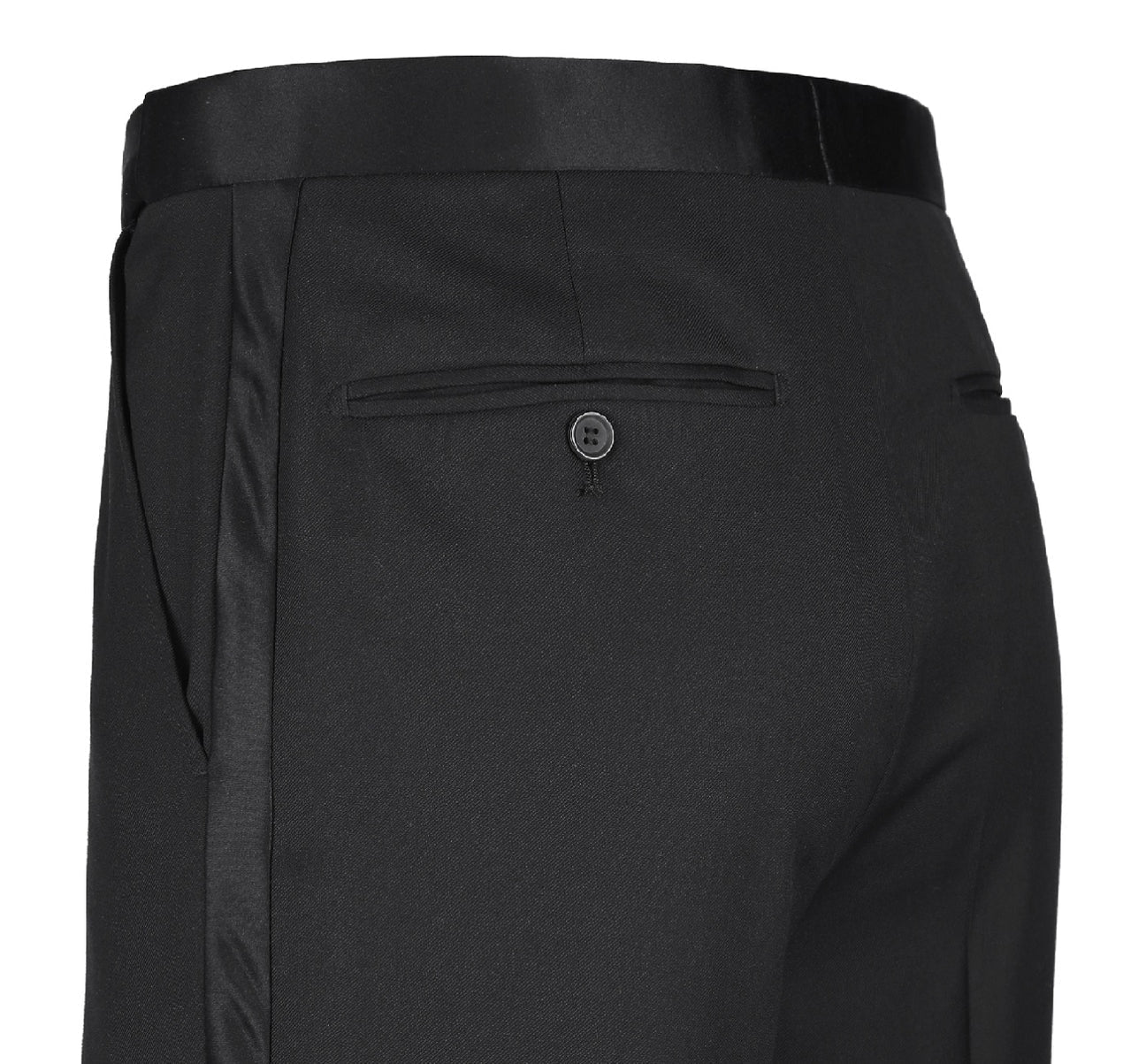 RENOIR Slim Fit Black Tuxedo Peak Lapel Dress Suit 201-1
