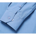 RENOIR Light Blue Classic/Regular Fit Long Sleeve Spread Collar Dress Shirt TC627