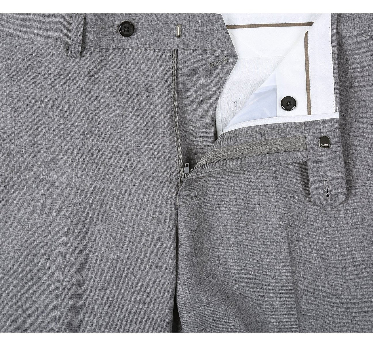 RENOIR Grey Regular Fit Flat Front Wool Suit Pant 508-5