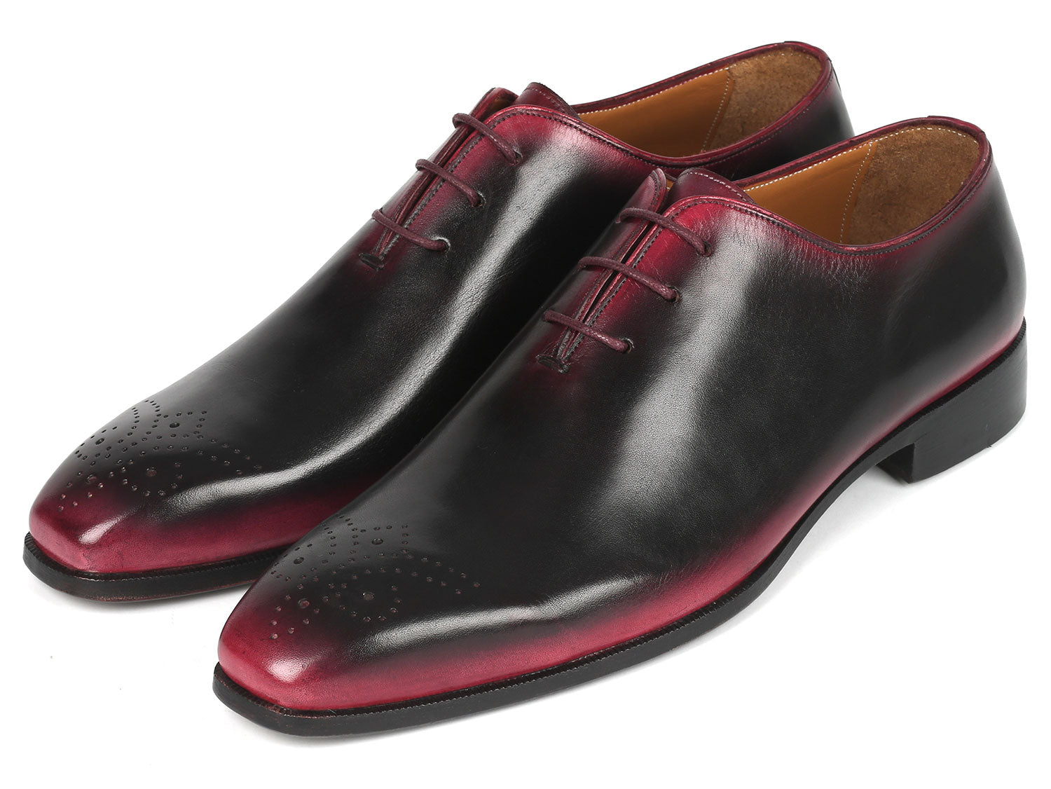 Paul Parkman Black & Red Men's Oxford Shoes - KR254-01-83