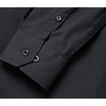 RENOIR Black Classic/Regular Fit Long Sleeve Spread Collar Dress Shirt TC22