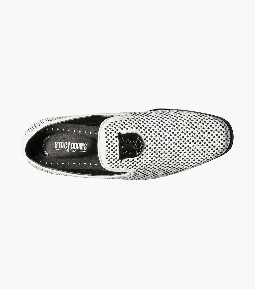Stacy Adams - SWAGGER Studded Slip On - Black w/White - 25228-111
