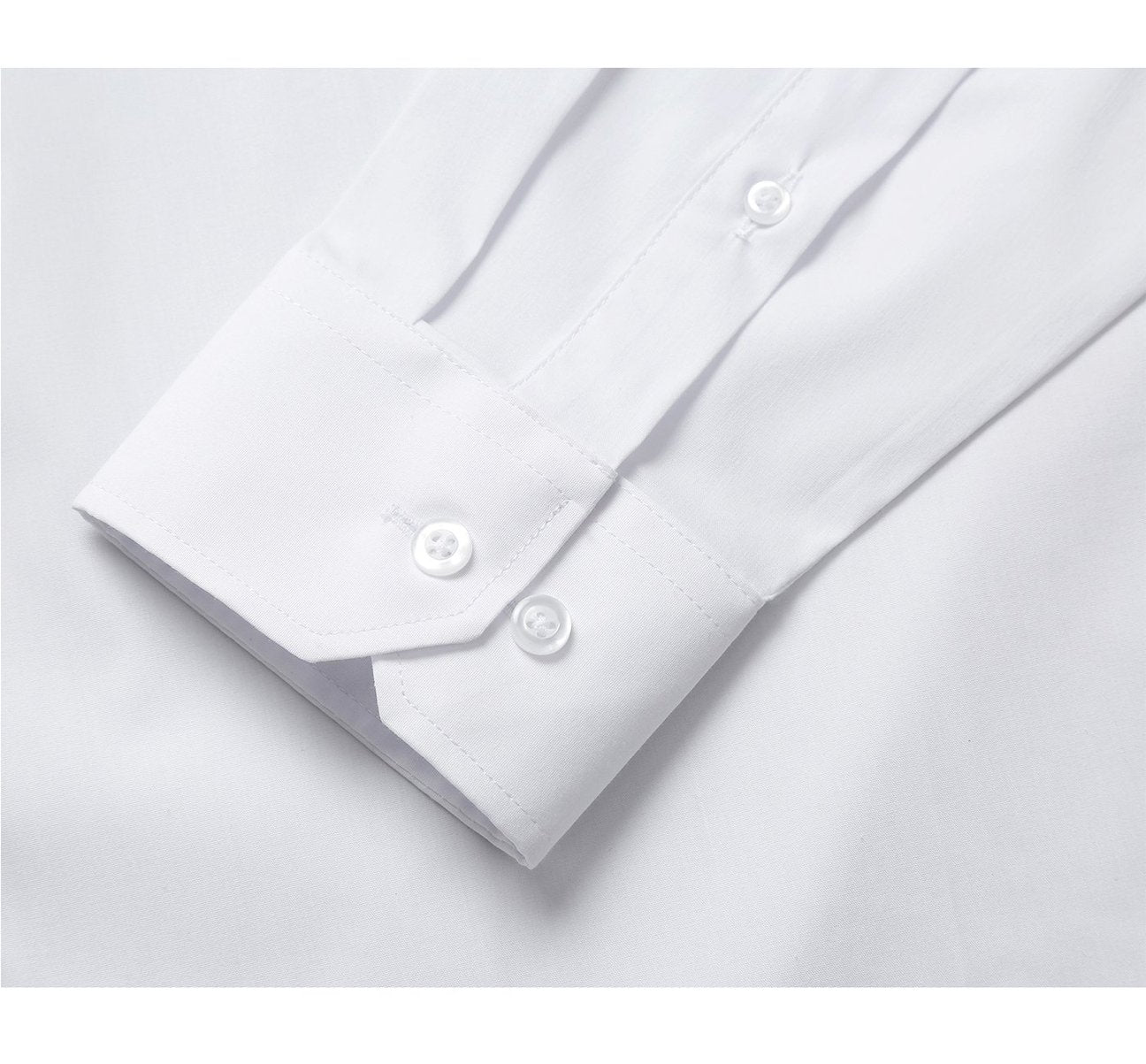 RENOIR White Classic/Regular Fit Long Sleeve Spread Collar Dress Shirt TC01