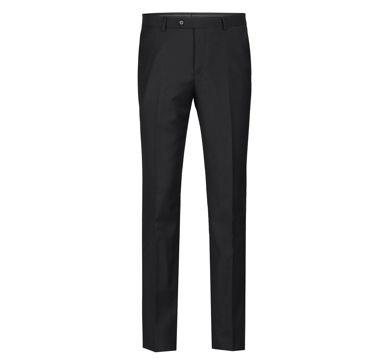 RENOIR Black Regular Fit Flat Front Wool Suit Pant 508-1