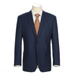 RENOIR Navy Classic Fit Single Breasted Notch Lapels Check Suit 562-2