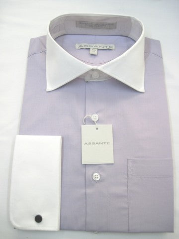 Assante Couture Lavender Solid Two Tone Spread Collar W/ French Cuff (580-3FW)