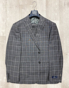 Canaletto Grey/Plum Plaid Dolcetto Modern Fit Pure Wool Suit by Reda Cloth CR188108/1