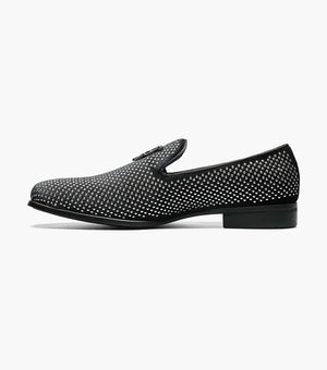 Stacy Adams - SWAGGER Studded Slip On - Black and Silver - 25228-042